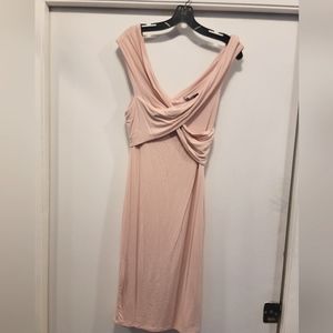 *Naked Wardrobe* blush pink off the shoulder dress